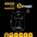 SOMAGIC - Coperchio Ø 70 x H 80 cm per barbecue rotondo